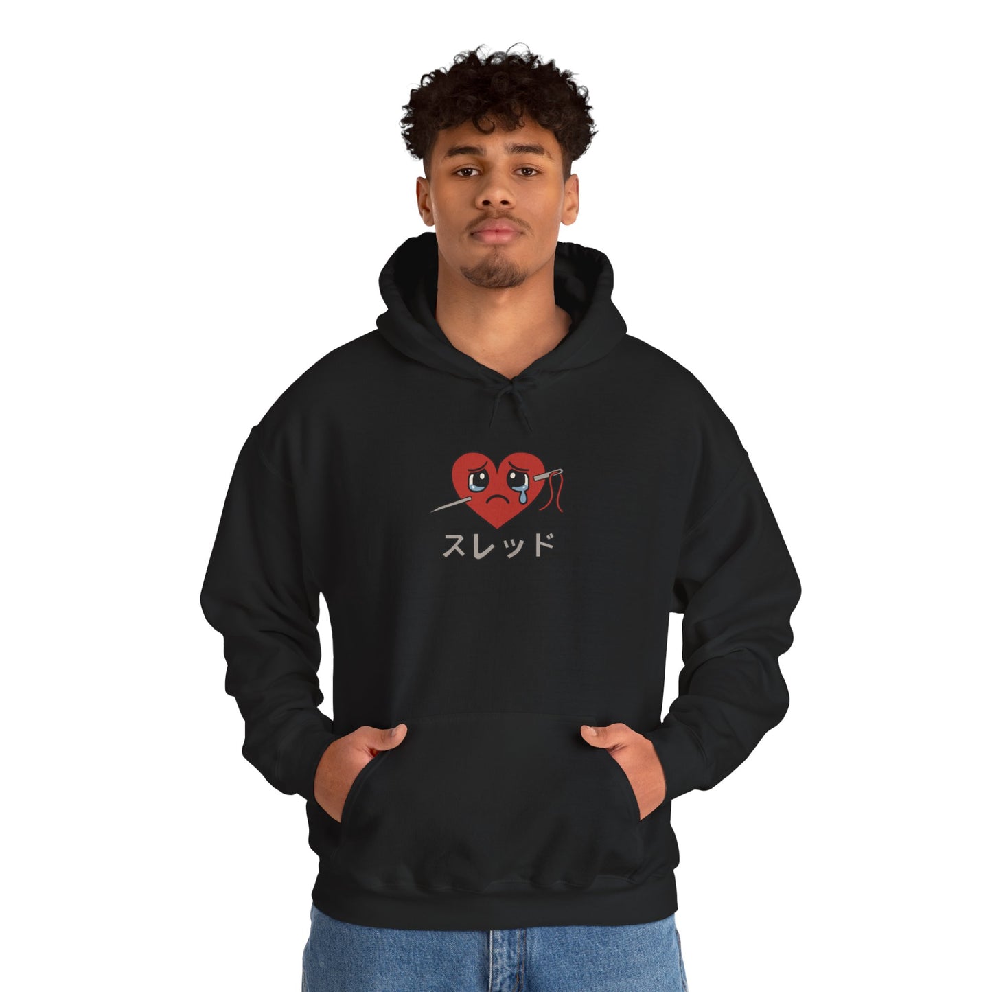 Stitched Crying Heart Anime Hoodie