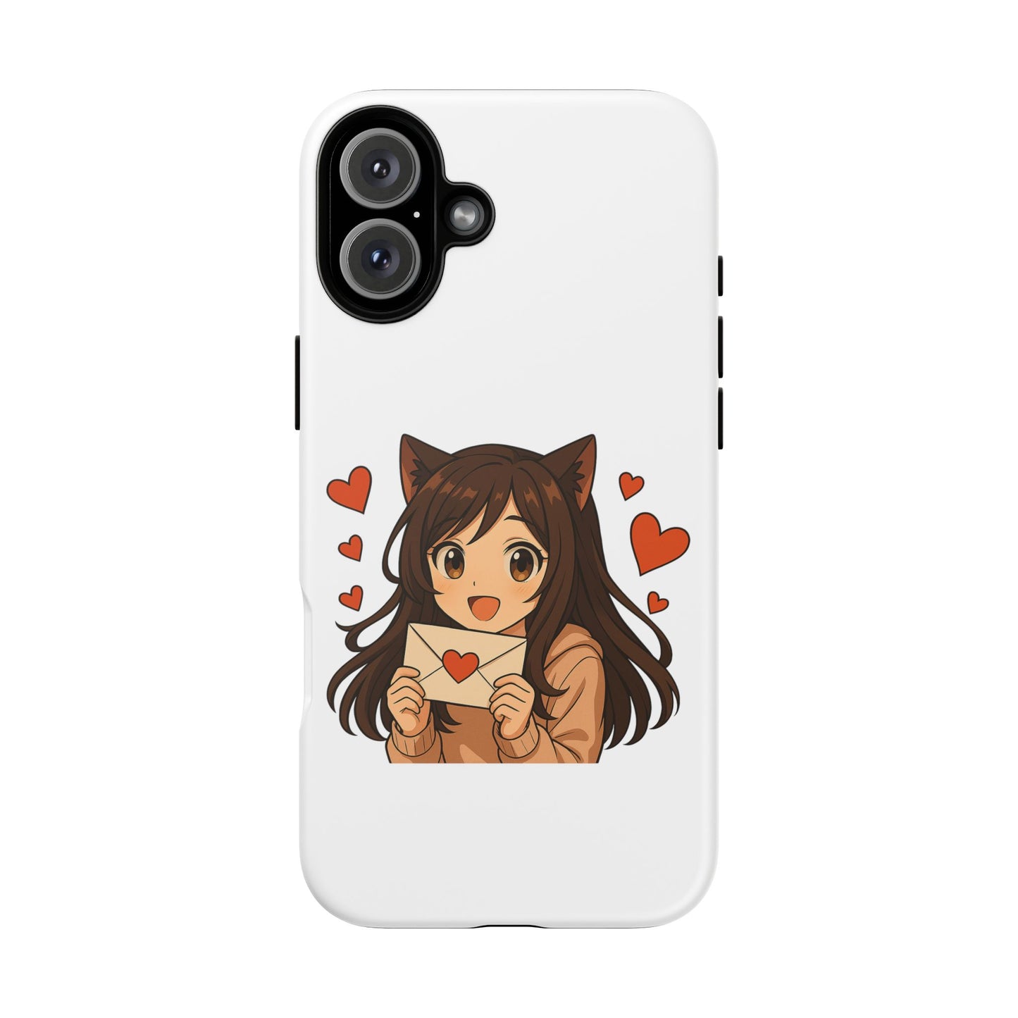 Cute Cat Girl Phone Case, Kawaii Anime Inspired Case, Personalized Love Gifts, Aesthetic Phone Cover, Cat Lover Phone Case