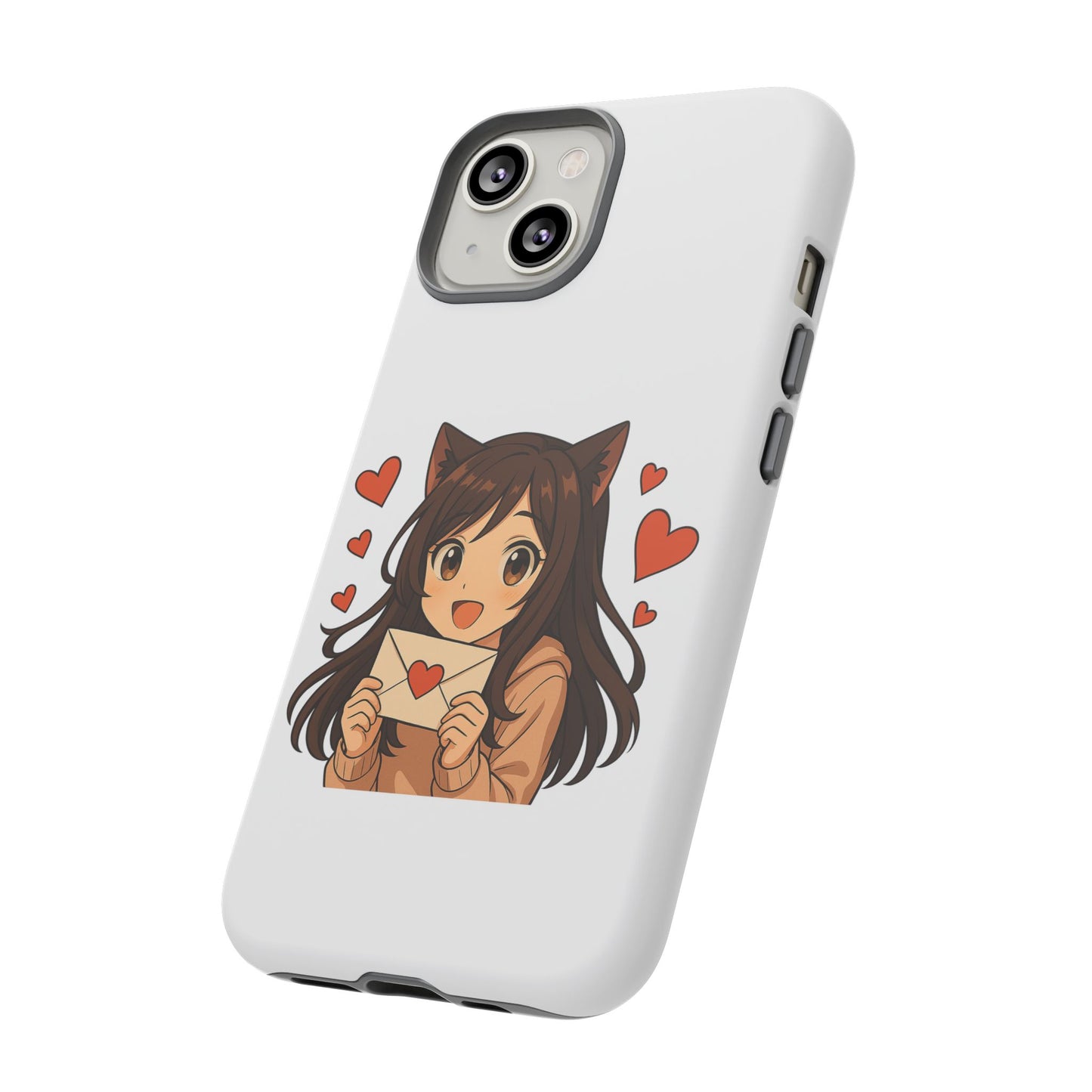 Cute Cat Girl Phone Case, Kawaii Anime Inspired Case, Personalized Love Gifts, Aesthetic Phone Cover, Cat Lover Phone Case