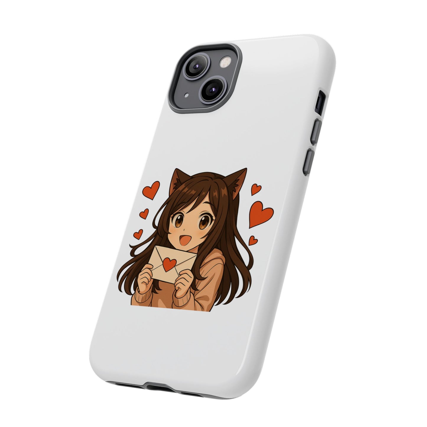 Cute Cat Girl Phone Case, Kawaii Anime Inspired Case, Personalized Love Gifts, Aesthetic Phone Cover, Cat Lover Phone Case