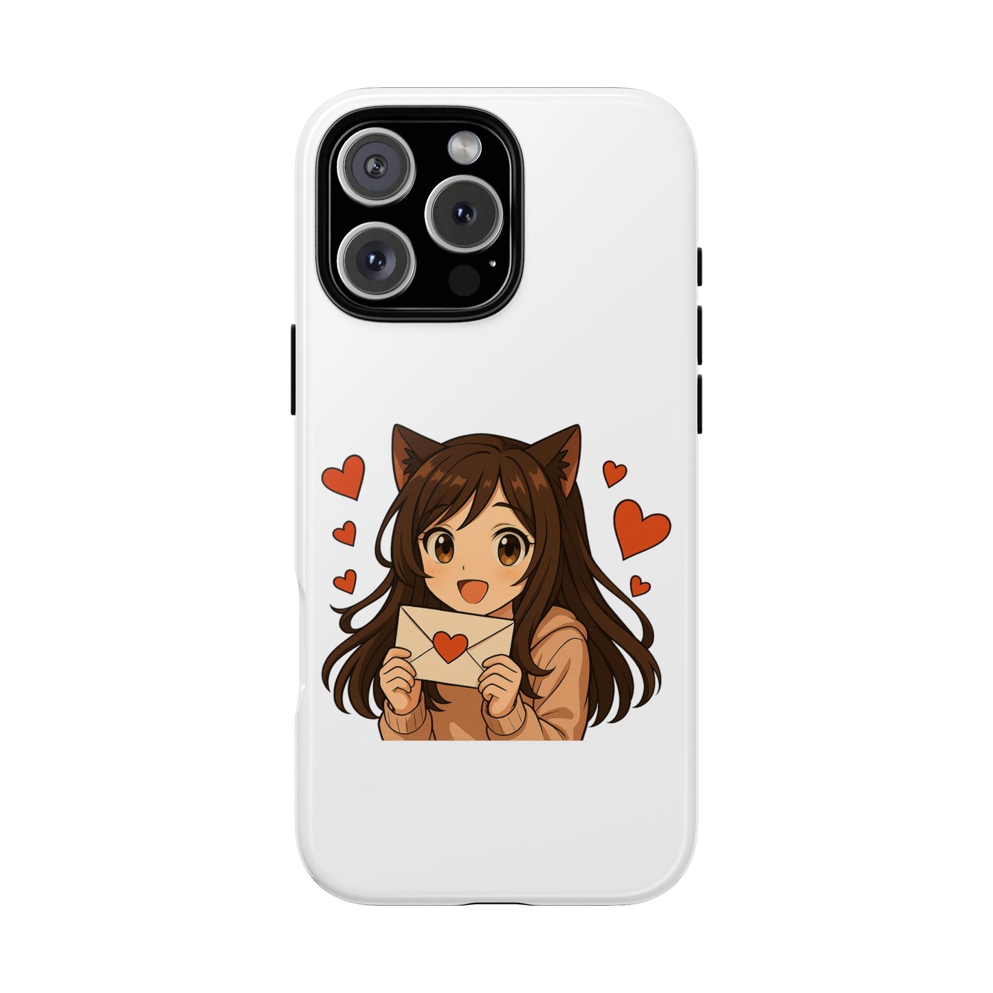 Cute Cat Girl Phone Case, Kawaii Anime Inspired Case, Personalized Love Gifts, Aesthetic Phone Cover, Cat Lover Phone Case