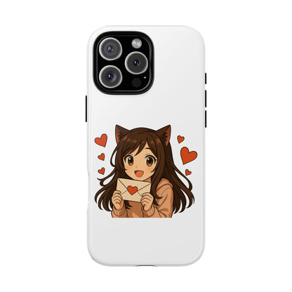 Cute Cat Girl Phone Case, Kawaii Anime Inspired Case, Personalized Love Gifts, Aesthetic Phone Cover, Cat Lover Phone Case