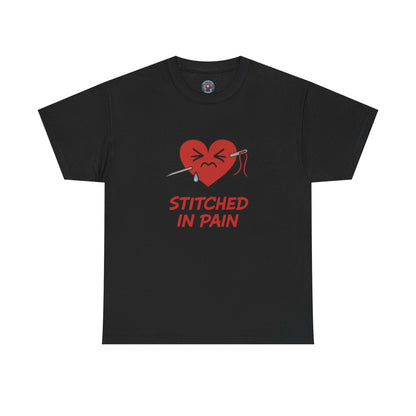 Stitched Heart T-Shirt 'Stitched in Pain'