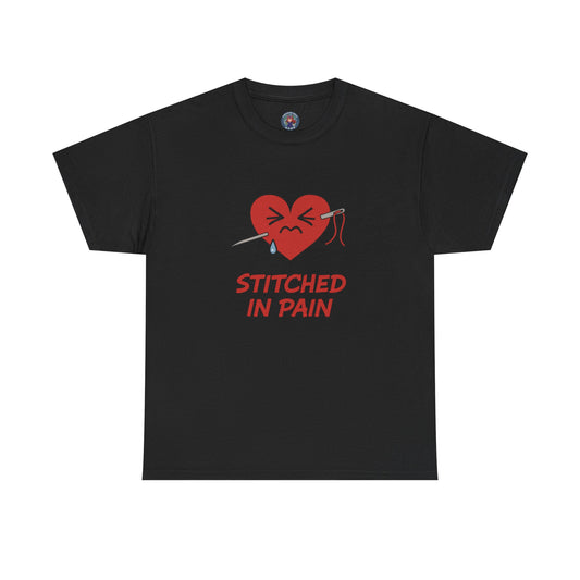 Stitched Heart T-Shirt 'Stitched in Pain'