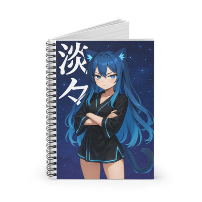 Blue Cat Girl Spiral Notebook
