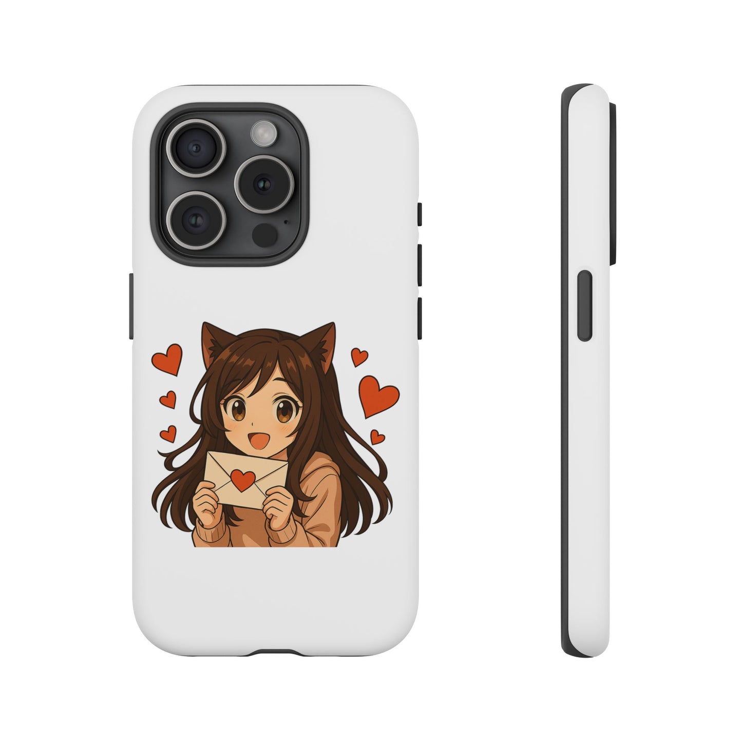 Cute Cat Girl Phone Case, Kawaii Anime Inspired Case, Personalized Love Gifts, Aesthetic Phone Cover, Cat Lover Phone Case