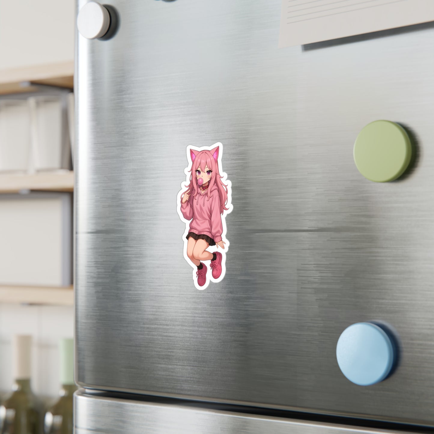 Pink Cat Girl Bubblegum Sticker