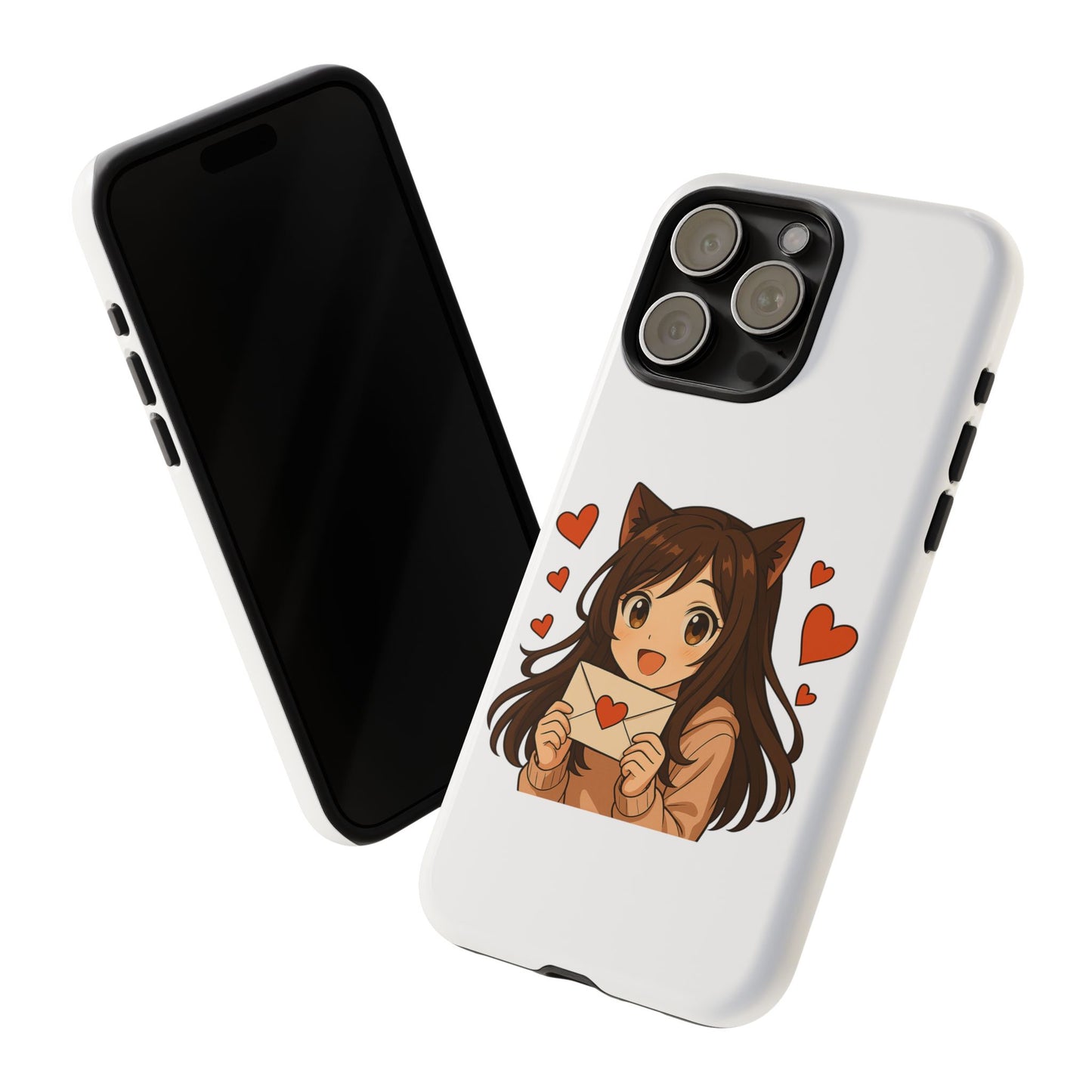 Cute Cat Girl Phone Case, Kawaii Anime Inspired Case, Personalized Love Gifts, Aesthetic Phone Cover, Cat Lover Phone Case