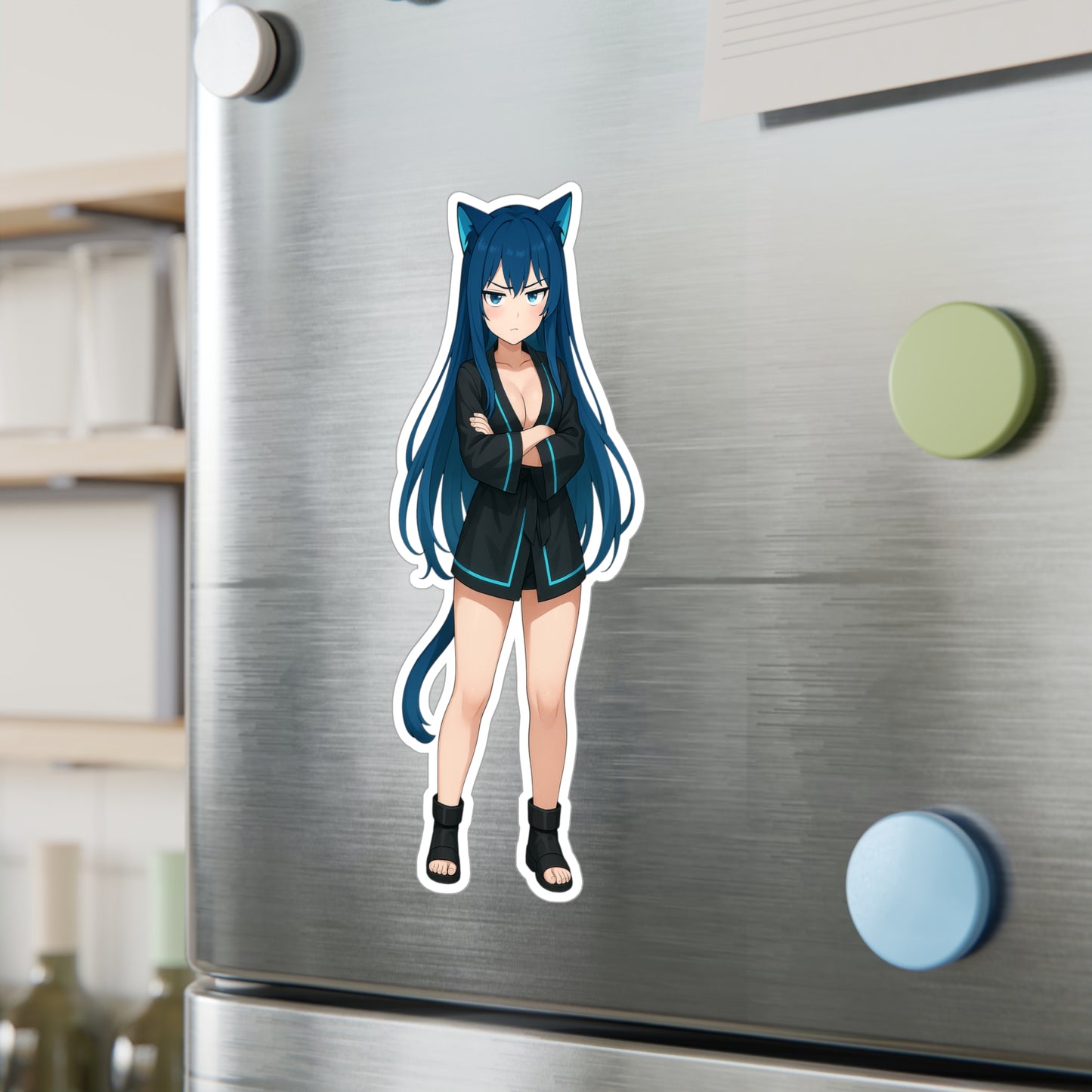 Blue-Haired Cat Girl Sticker