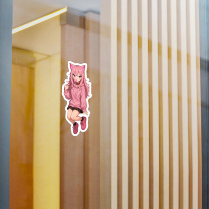 Pink Cat Girl Bubblegum Sticker