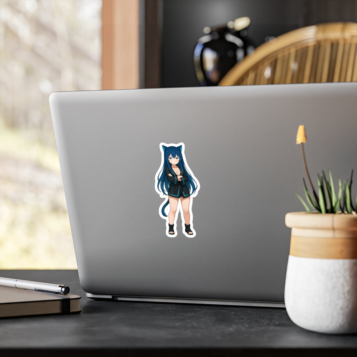 Blue-Haired Cat Girl Sticker