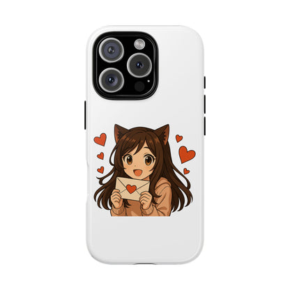 Cute Cat Girl Phone Case, Kawaii Anime Inspired Case, Personalized Love Gifts, Aesthetic Phone Cover, Cat Lover Phone Case